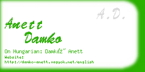 anett damko business card